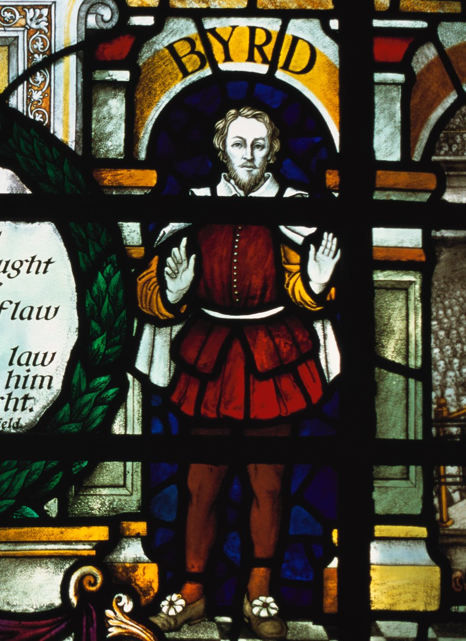 William Byrd (1543-1623) - image du compositeur anglais dans un vitrail, Église St Sepulchre, Londres - Unknown