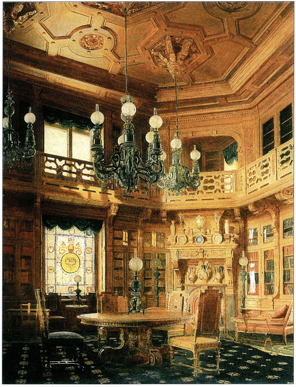 Bibliothèque du palais Anitchkov. Peinture de 1869 - Бобров А.А.