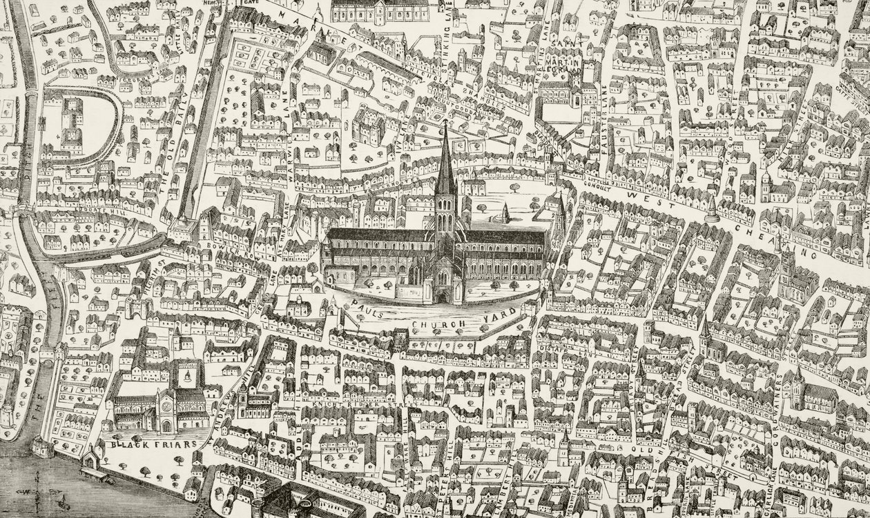 La cathédrale Saint-Paul et ses environs à l