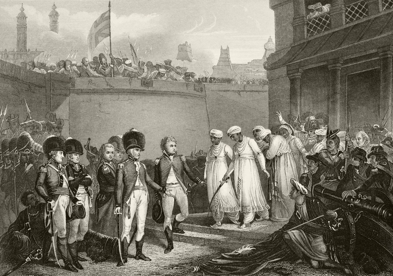 Reddition des deux fils de Tippoo Sultan pendant le siège de Seringapatam dans la troisième guerre anglo-mysore, de 