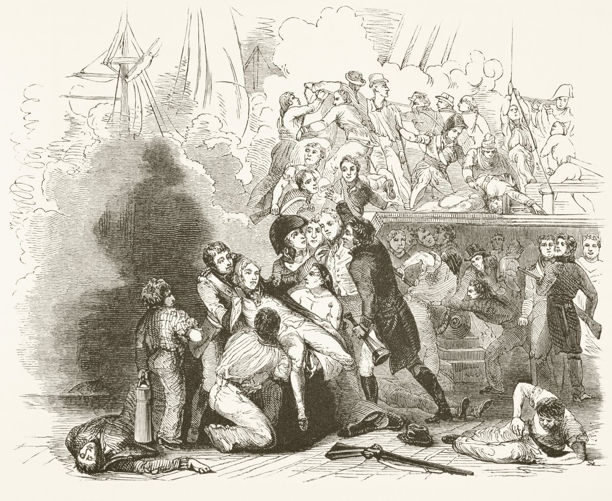 La mort de Lord Nelson à la bataille de Trafalgar, de 