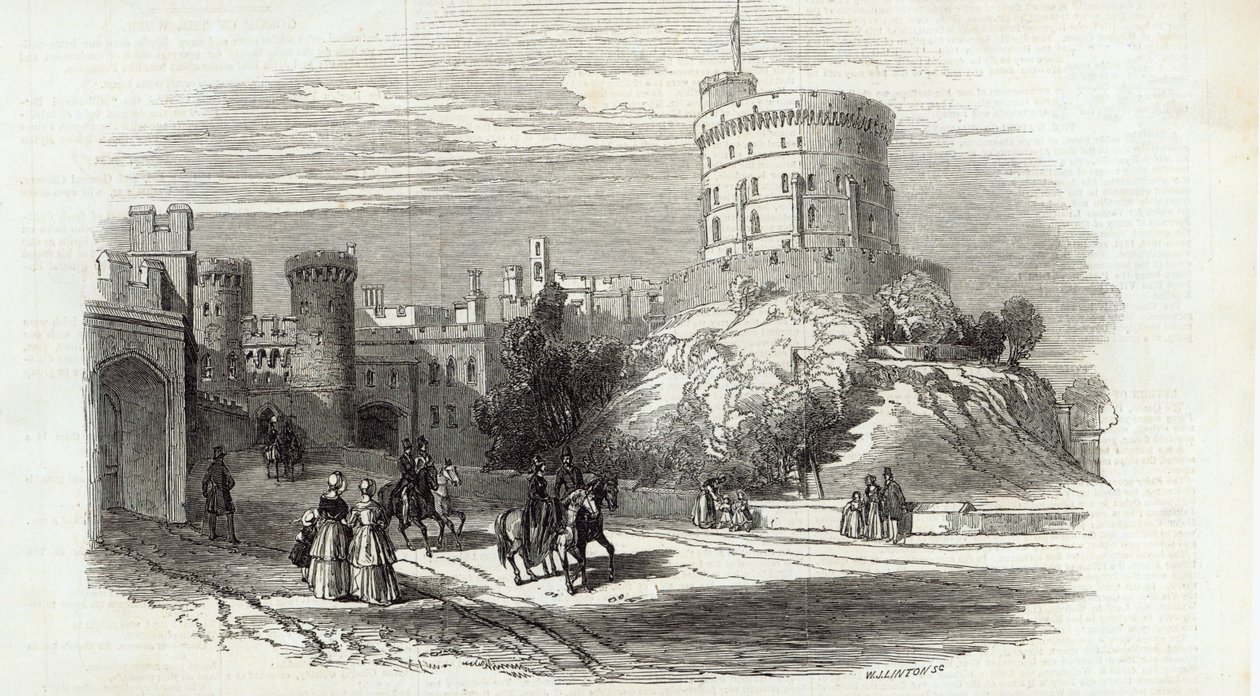 Château de Windsor - la Tour Ronde, de The Illustrated London News, 26 septembre 1846 (gravure) - English School