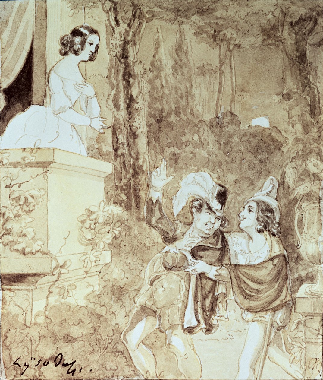 Leporello sérénadant Elvira sous l
