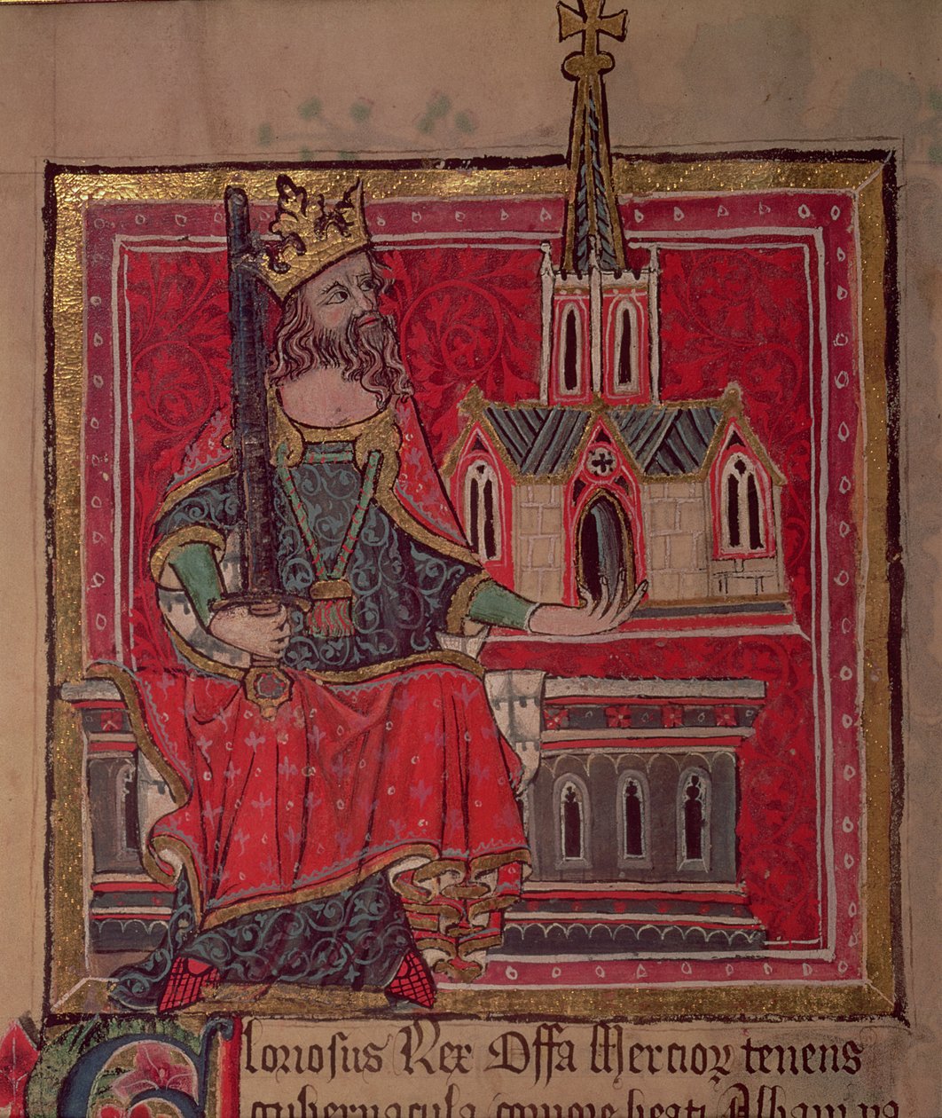 Cott Nero D VIII Offa, roi de Mercie, du Livre des bienfaiteurs de l