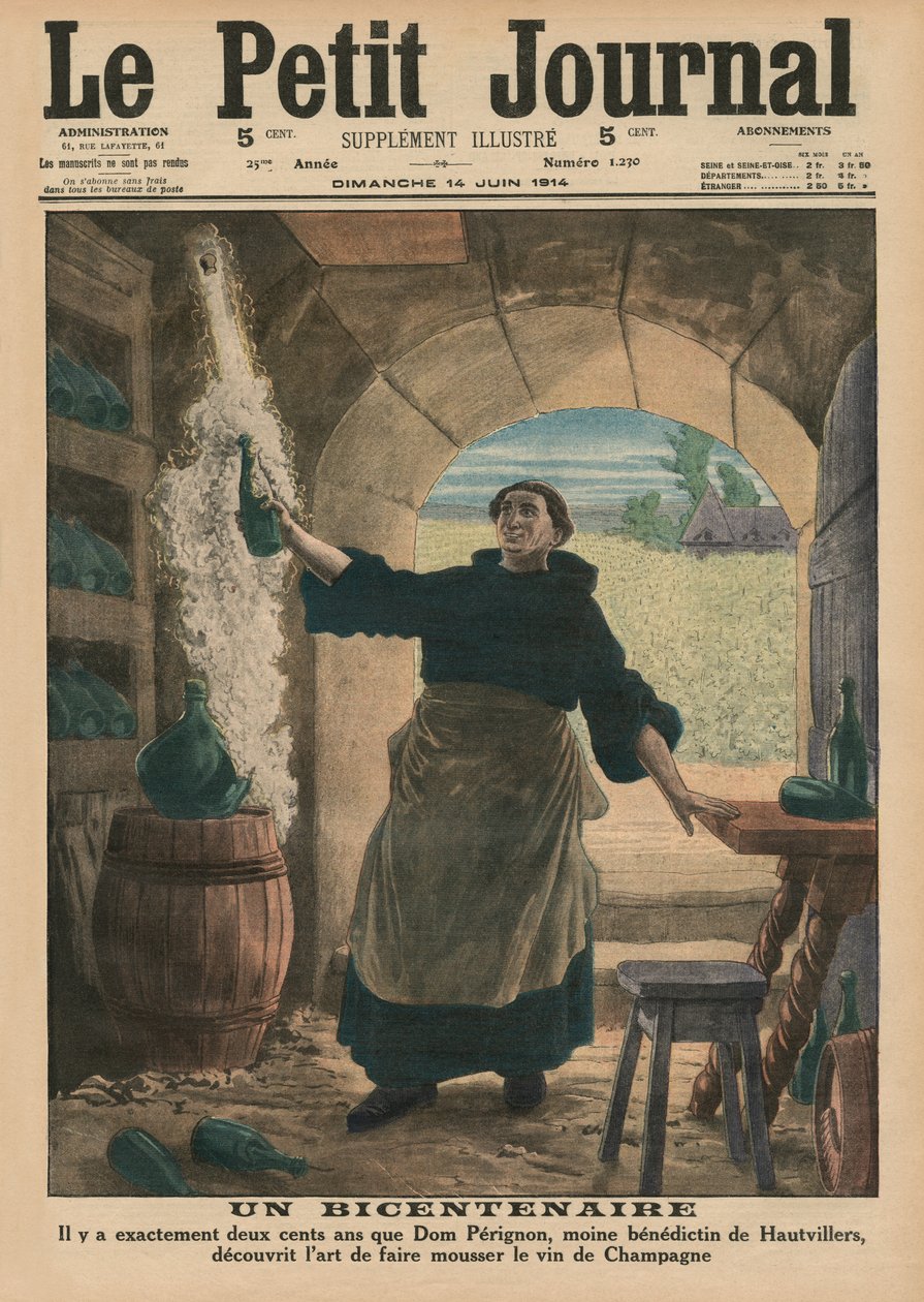 Un bicentenaire, il y a exactement deux cents ans, Dom Pérignon, un moine bénédictin de Hautvillers, découvrit l