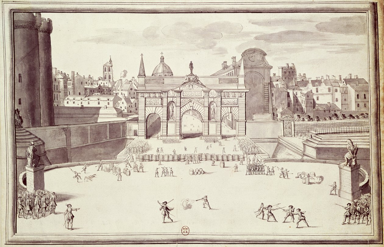 Barricades à la Porte Sainte-Antoine, 26 août 1648 - French School