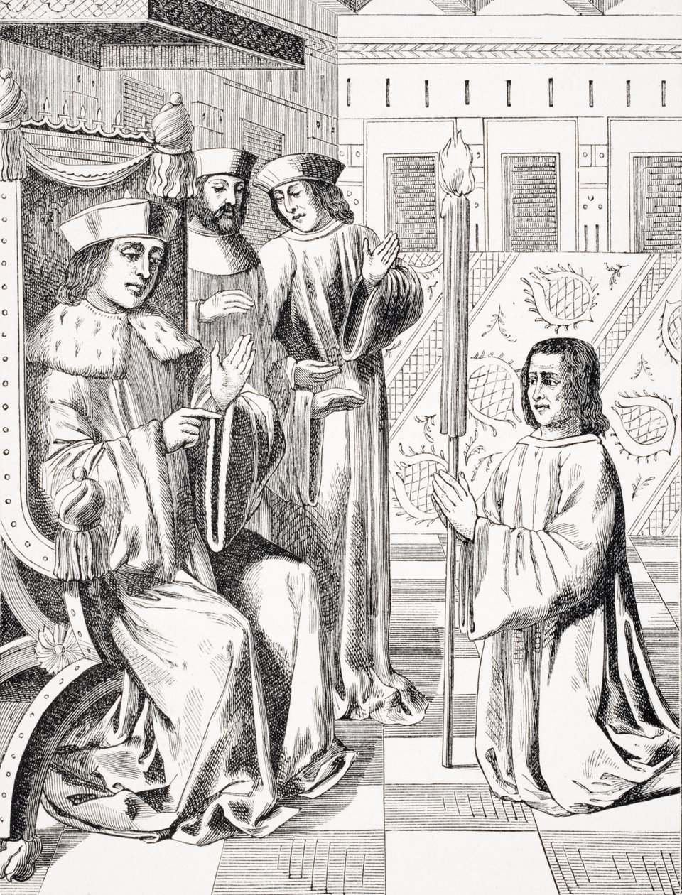 Jacques Cœur (c.1395-1456) rendant hommage à Charles VII (1403-66), copie d