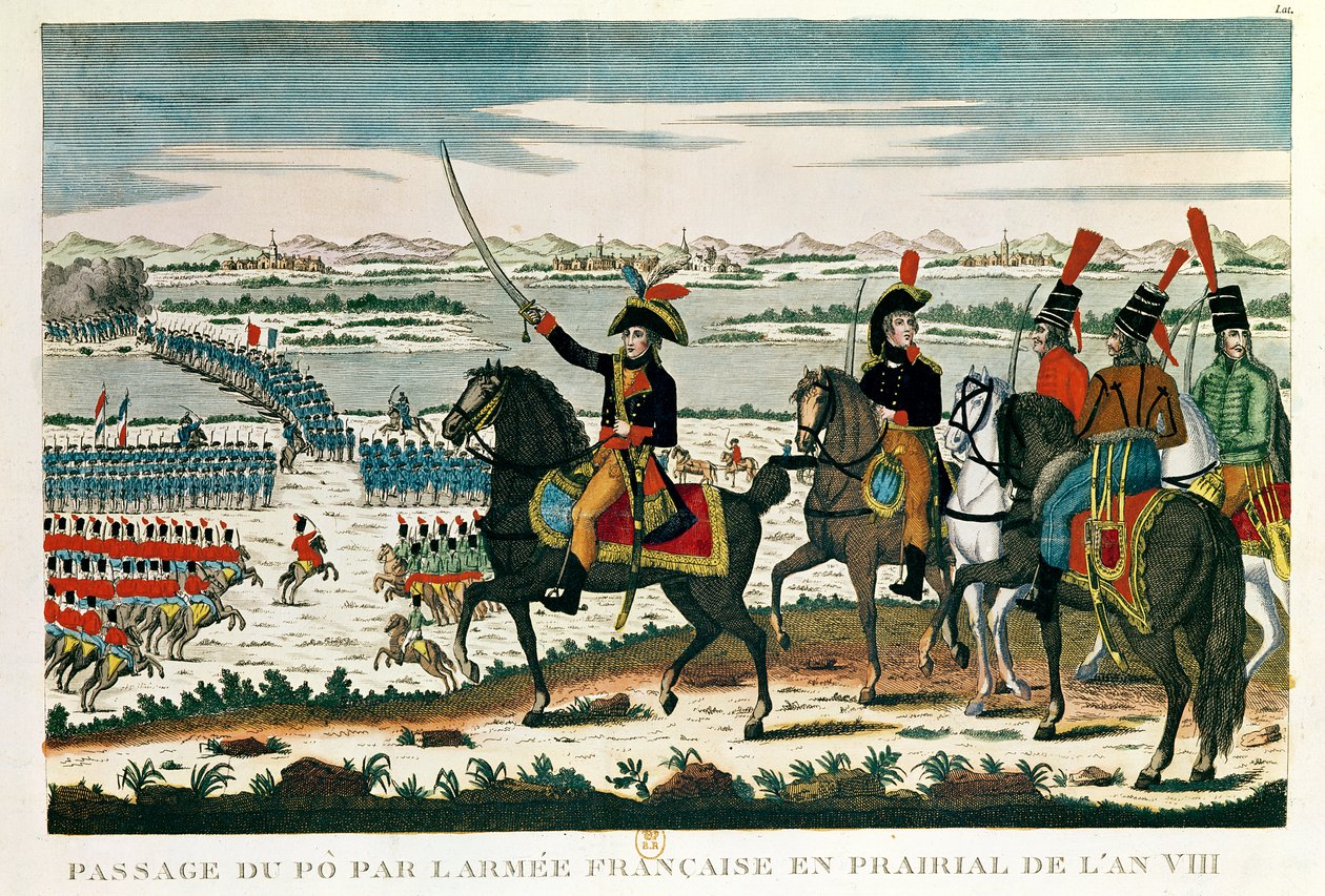 Passage au Po, avant la bataille de Marengo, Prairial, An VIII - French School