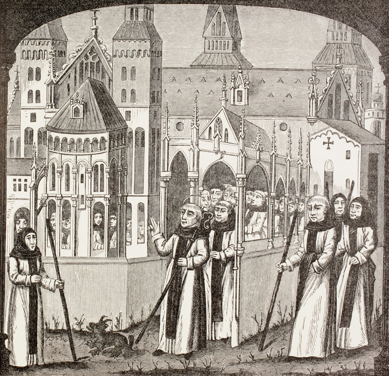Saint Bernard de Clairvaux et les moines cisterciens prenant possession de l