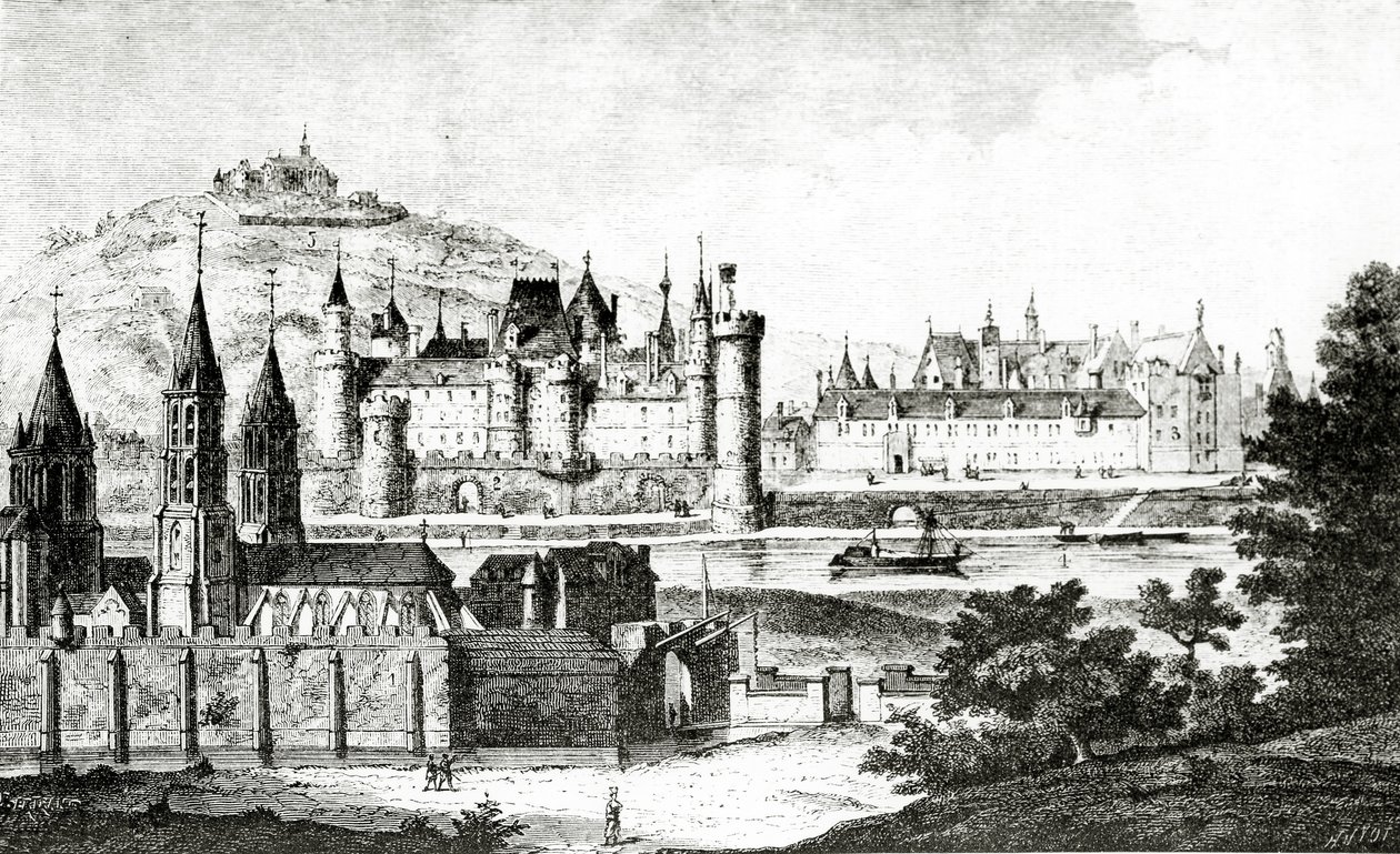 Vue de Saint-Germain-des-Prés et du Pré-aux-Clercs sous le règne de Charles V, de 