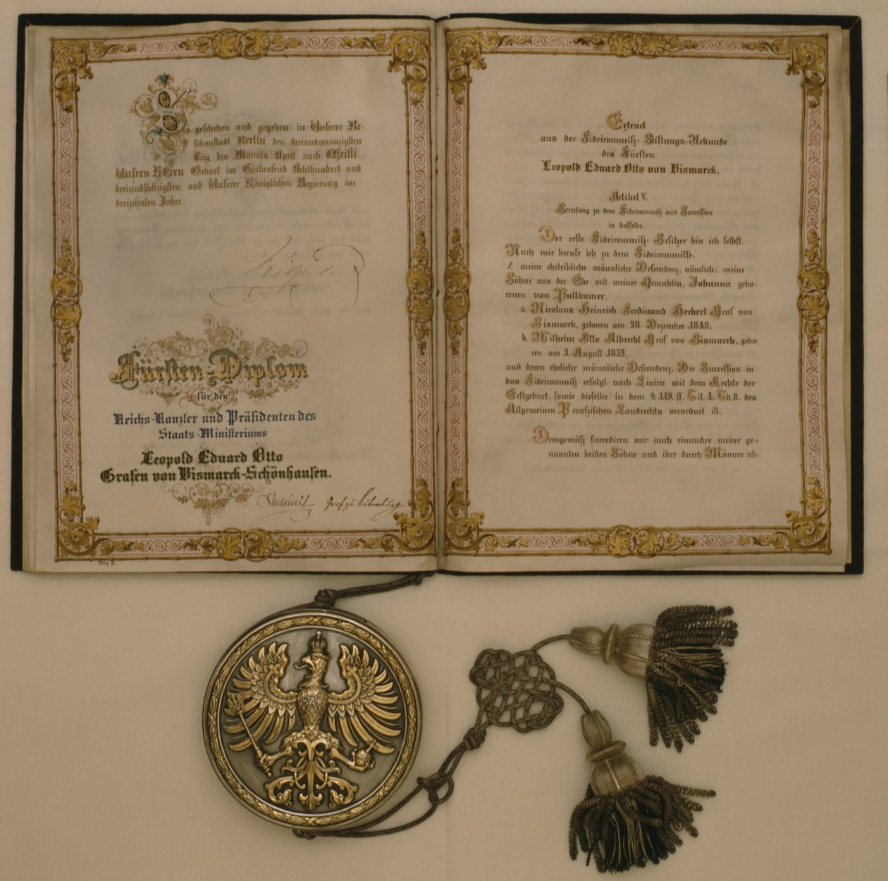 Diplôme de prince pour le chancelier de la Confédération de l