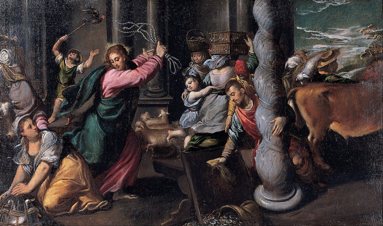 Chasse des marchands du temple - Sigismondo Scarsellino