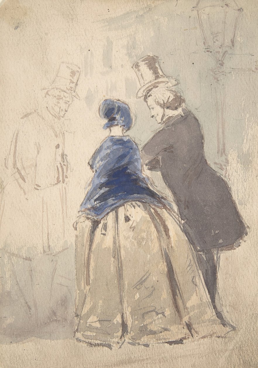 Scène de rue de Vanity Fair, avec Amelia, George Osborne et Dobbin, 1800-1819 - Jerry Barret