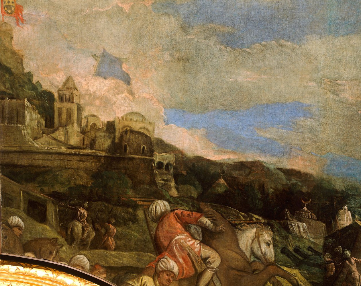 Antonio Loredan libérant Scutari par Paolo Veronese, détail, Sala del Maggior Consiglio, Palais des Doges, Venise - (1528 88) Veronese