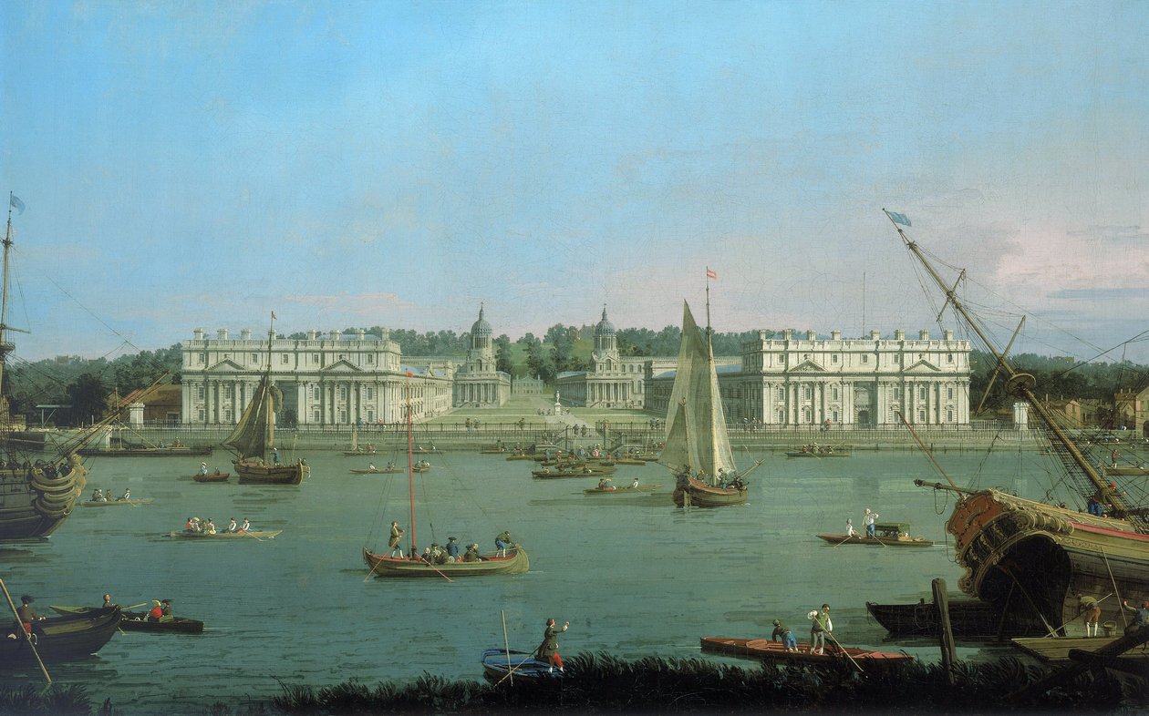 Hôpital de Greenwich, vu de la rive nord de la Tamise - (1697 1768) Canaletto