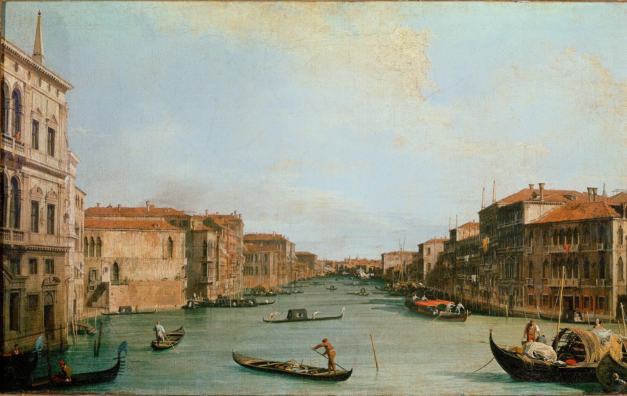 Le Grand Canal vu du Palazzo Balbi (Il Canal Grande da Palazzo Balbi). Vue de Venise le long du canal. Peinture de Giovanni Antonio Canal dit Canaletto (1697-1768) - Canaletto