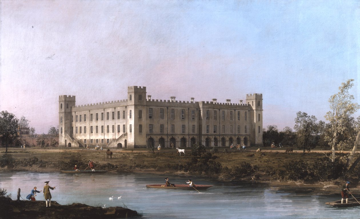 Vue de Syon House à travers la Tamise depuis le sud-est - Canaletto