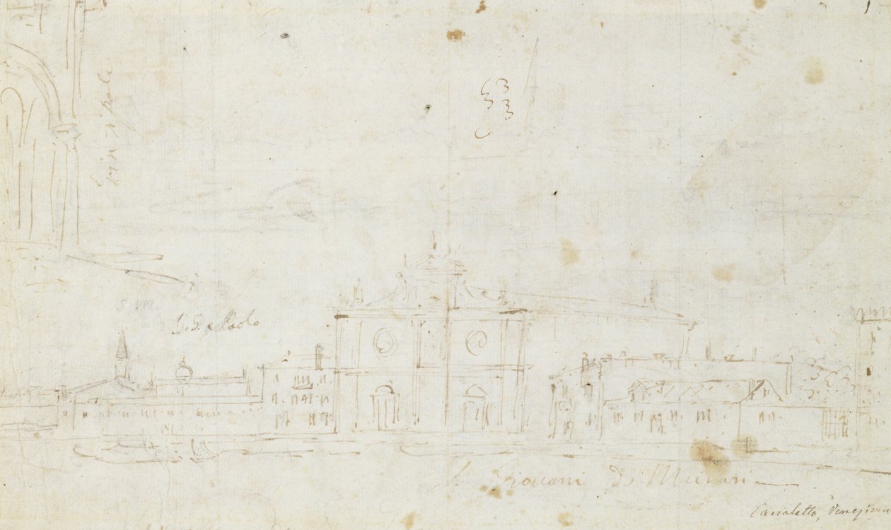 Murano : San Giovanni Dei Battuti, avec Venise au loin, vers 1735-40 - Canaletto