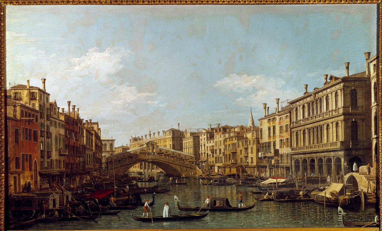 Le Grand Canal et le pont du Rialto à Venise - Canaletto