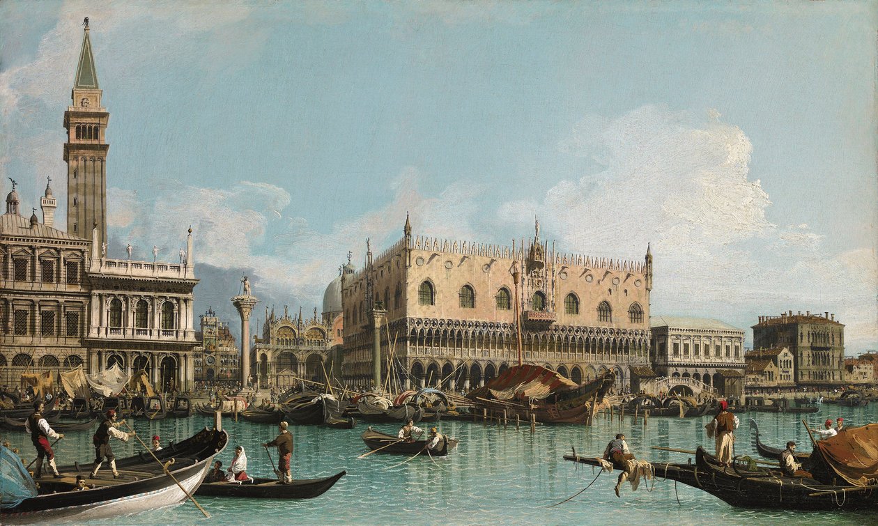 Le quai près de la Piazza San Marco à Venise, par Canaletto (1697-1768). Huile sur toile, vers 1729. Ablo Coleccion - Canaletto