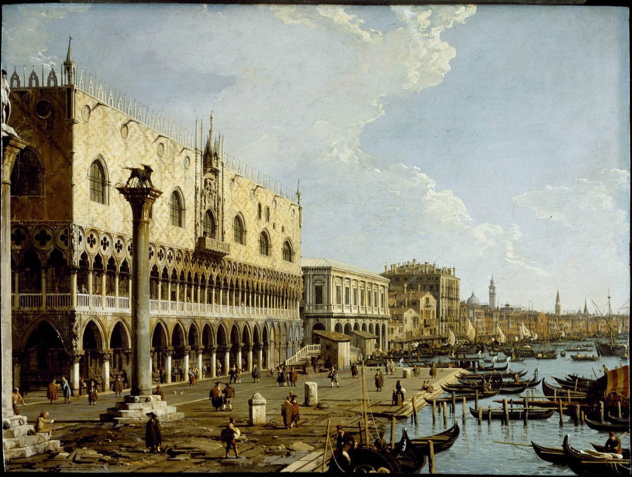 Venise : vue du Palais des Doges et de la Riva degli Schiavoni depuis la Piazzetta, vers 1729 - Canaletto