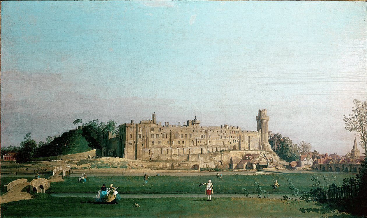 Vue du château de Warwick. Peinture de Canaletto (vers 1751) - Canaletto