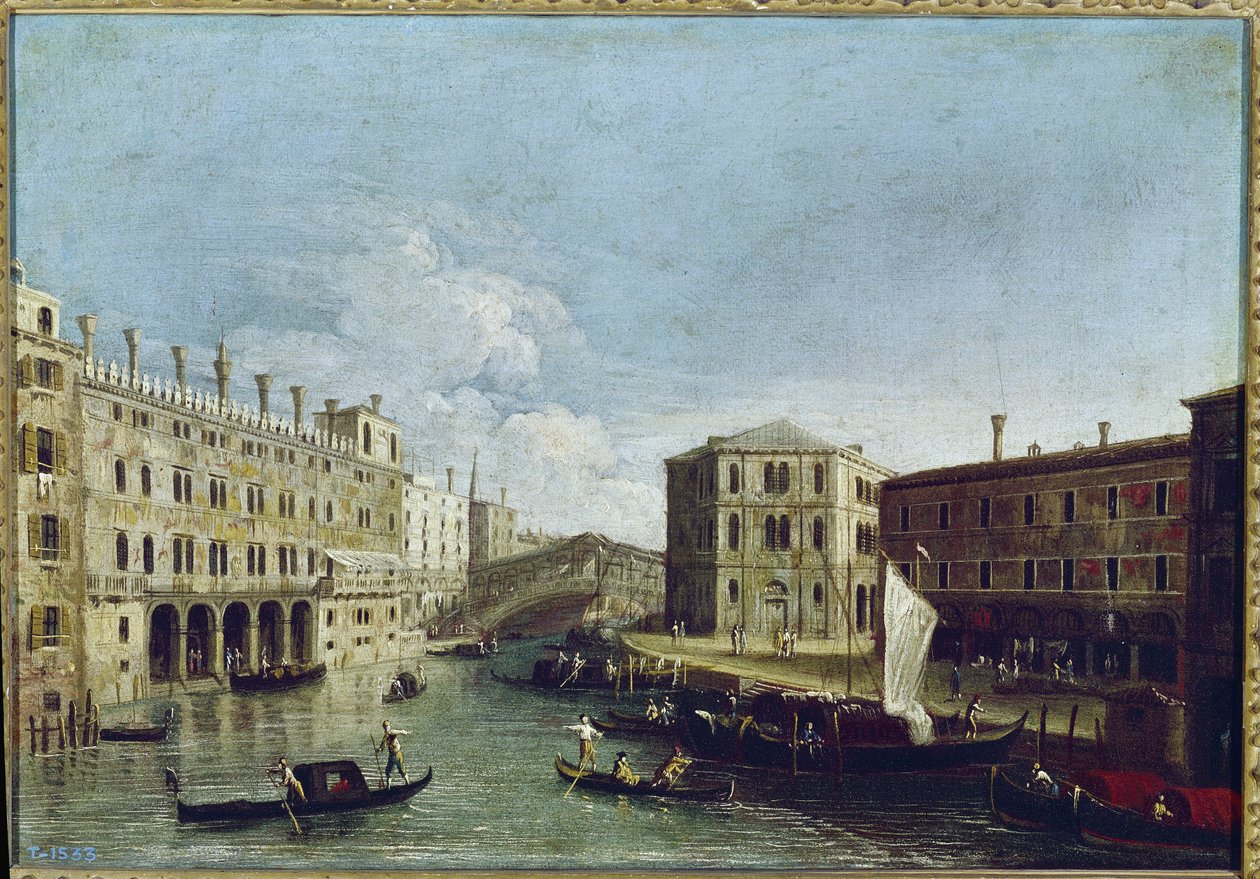 Vue du Grand Canal et du Rialto, à gauche le Fondaco dei Tedeschi - Canaletto