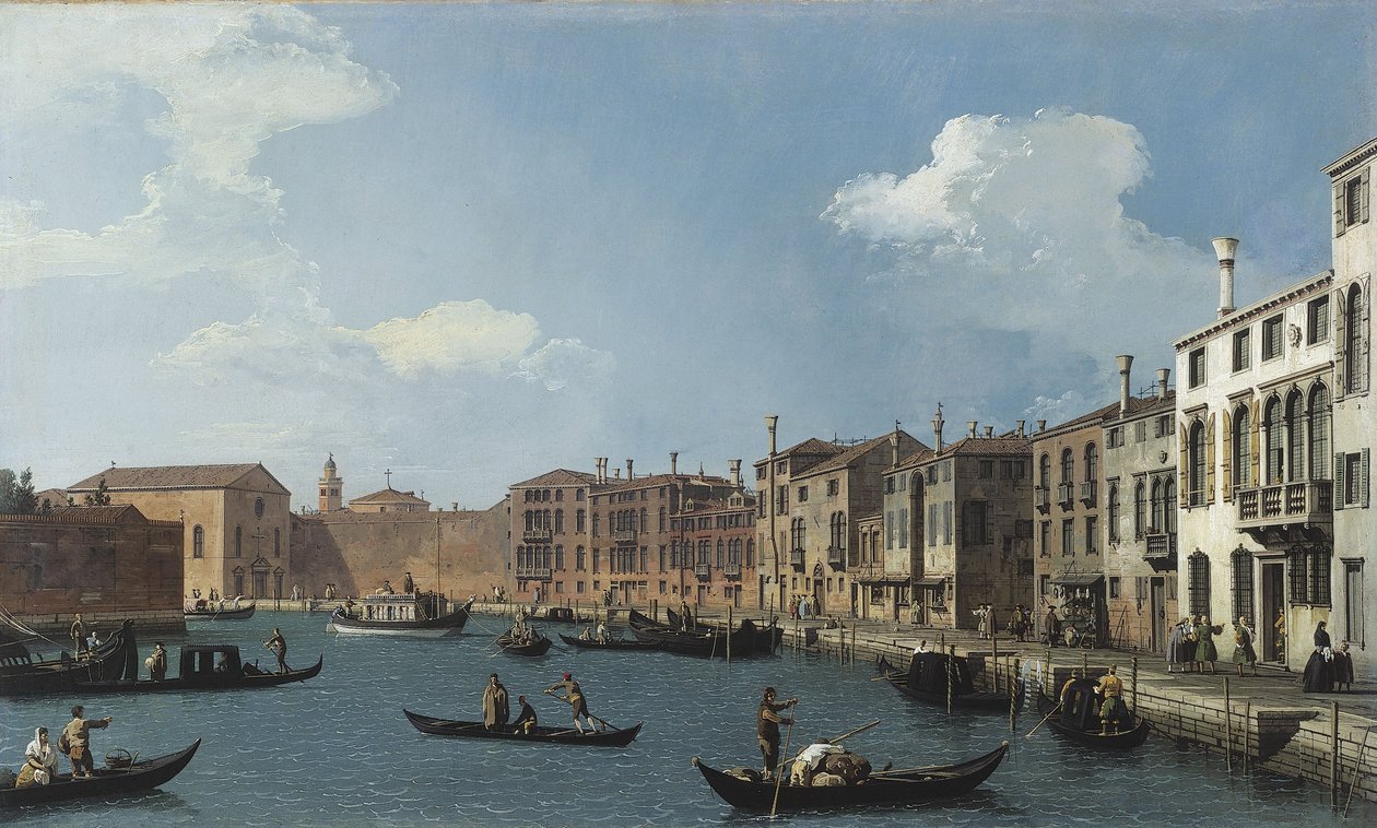 Vue du canal Santa Chiara, Venise, vers 1730 - (1697 1768) Canaletto