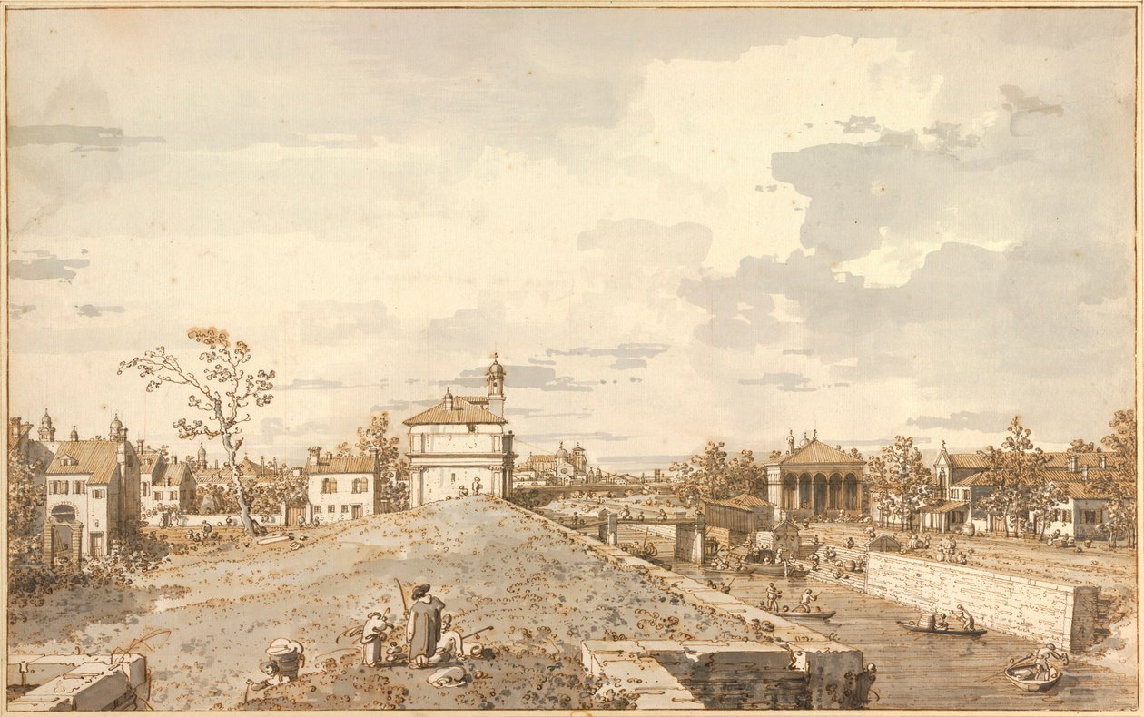 Vue de Porta Portello avec le canal Brenta, Padoue par Antonio Canal dit Canaletto (1697-1768) 1740-1743 - Canaletto