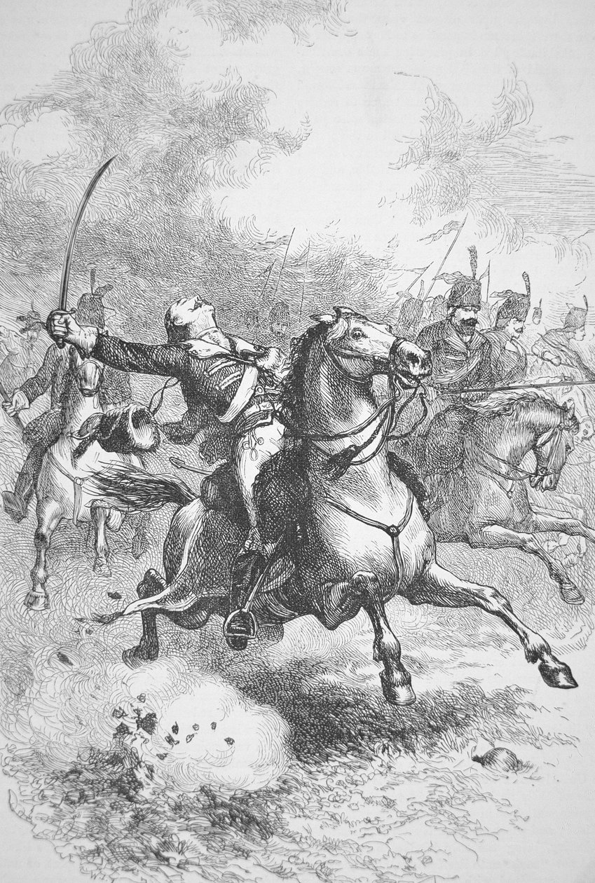 Mort du comte Casimir Pulaski (lithographie) - (after) American School