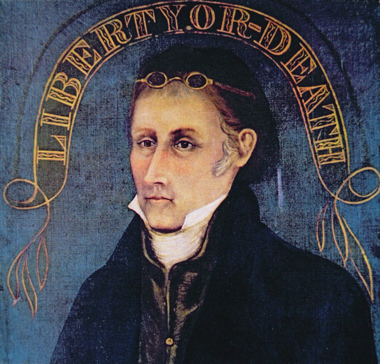 Patrick Henry, représenté avec la légende 