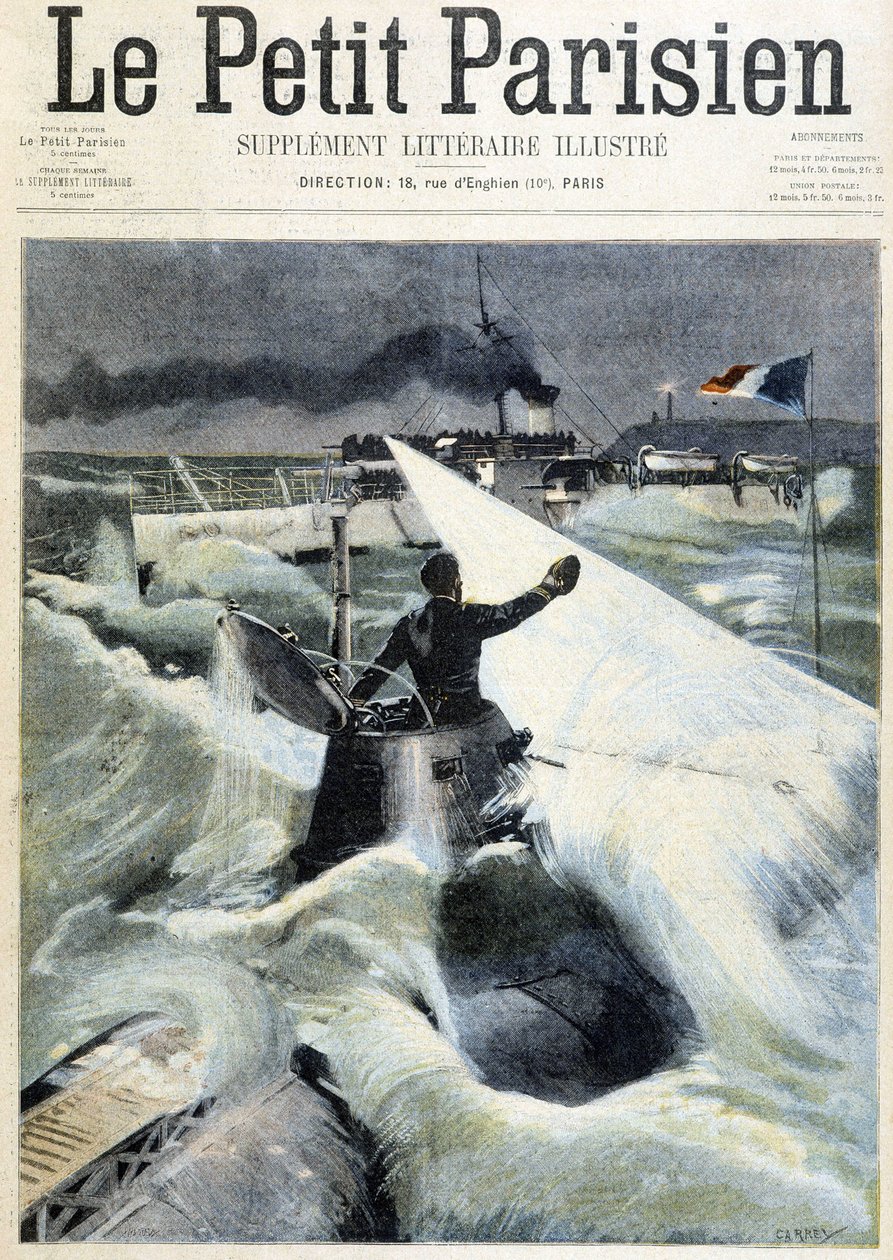 Expérience du sous-marin "Le Morse" - dans "Le Petit Parisien" du 11/08/1901 - (after) Carrey