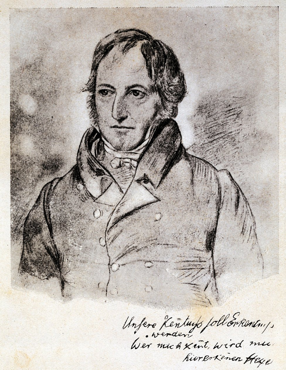 Portrait de Georg Wilhelm Friedrich Hegel (1770-1831), philosophe et idéaliste allemand. Gravure d