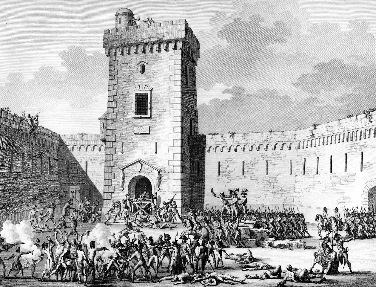 Révolution française et mouvements anti-révolutionnaires : Les Jacobins arrêtés à Marseille et Aubagne enfermés au Fort Saint-Jean à Marseille et massacrés par les royalistes le 17 prairial An III (5 juin) - (after) Girardet