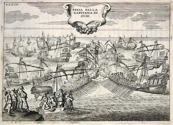 Galions et galéasses en bataille : capture du capitaine de l
