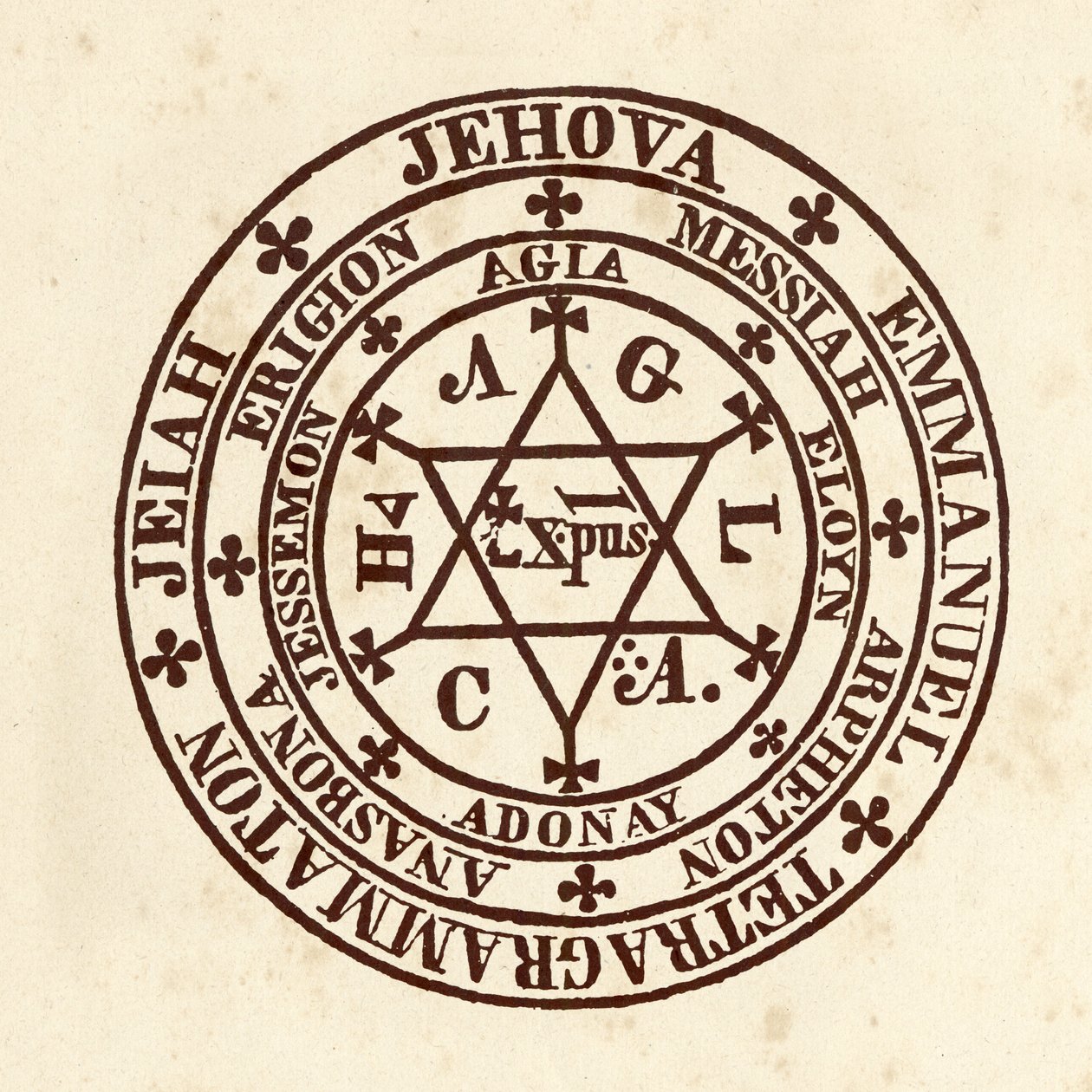 Sciences occultes : cercle magique. Schéma de De Occulta Philosophia par l
