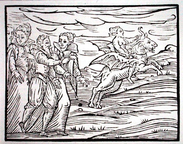 Sorcière chevauchant une chèvre diabolique, copie d