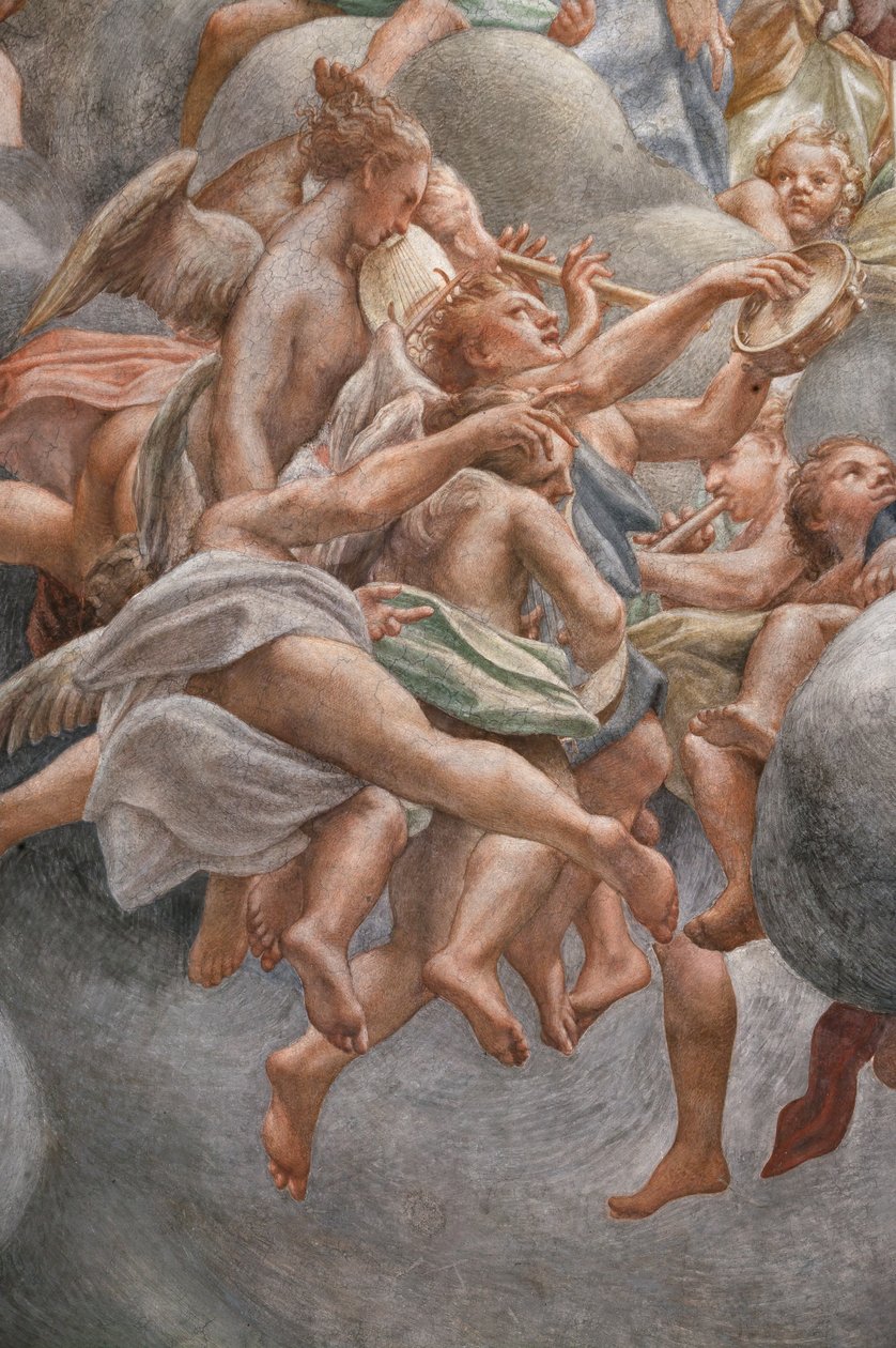 Anges jouant des instruments de musique (détail) - (c.1489 1534) Correggio