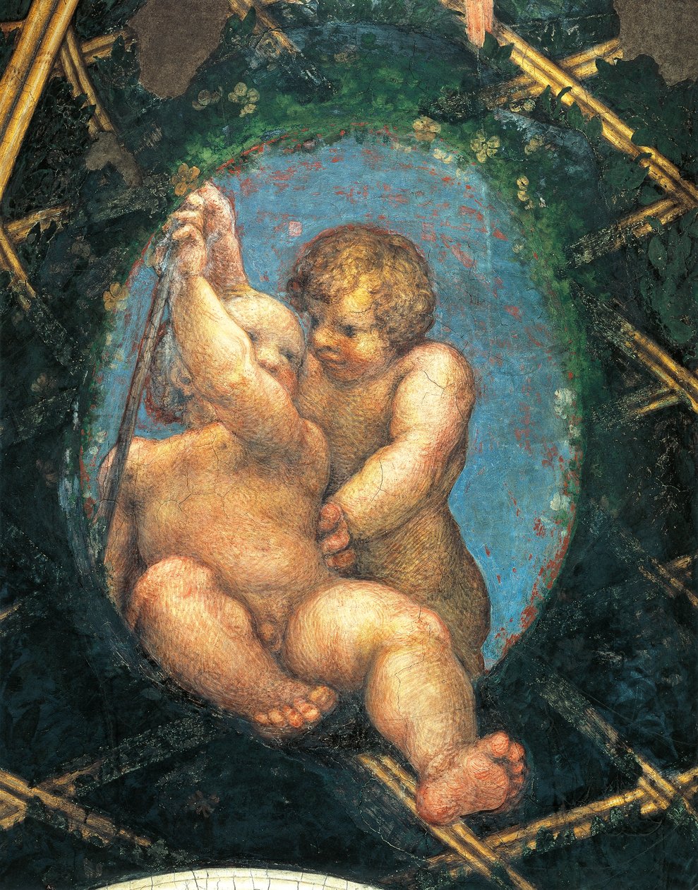 Ovate avec chérubins (détail de décoration de la Chambre de Saint-Paul ou Chambre de l