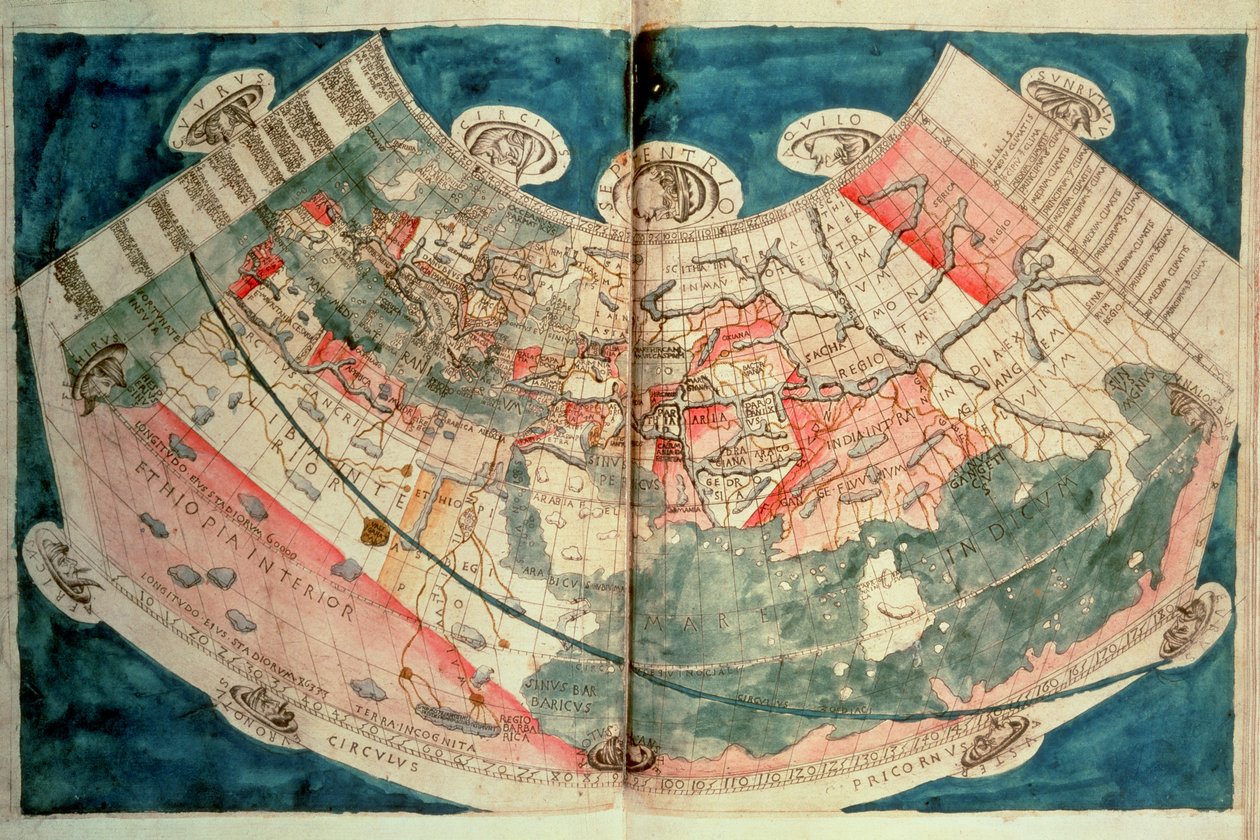 Carte du monde basée sur une description de Ptolémée - (c.90 168)(after) Ptolemy