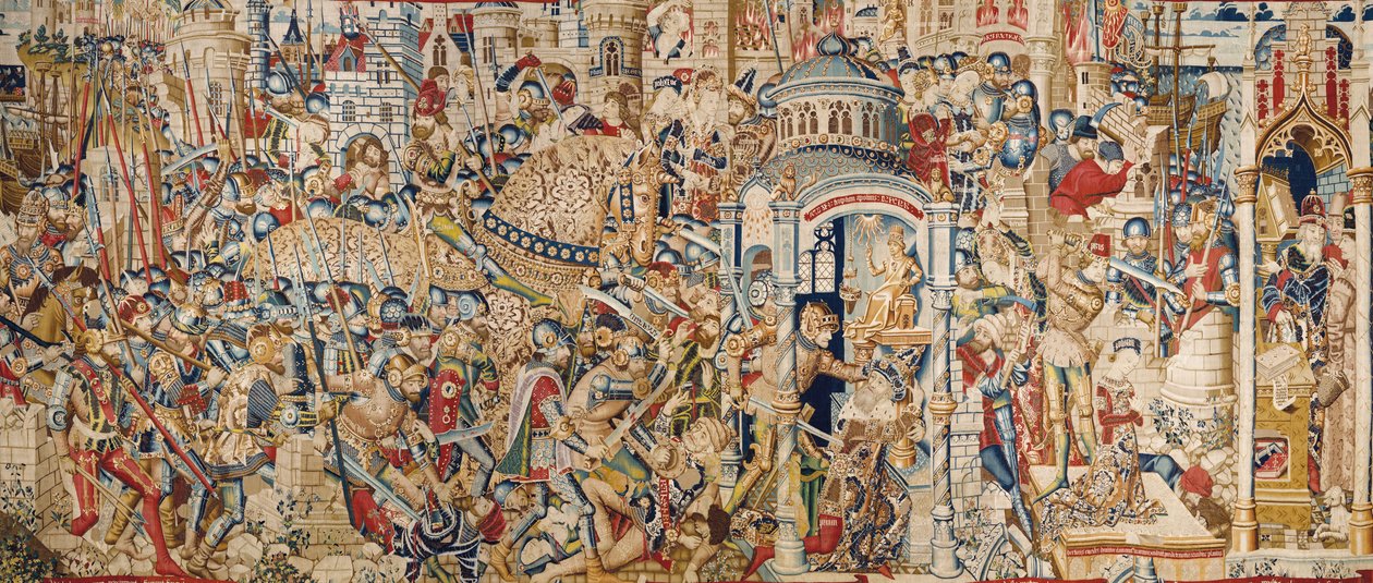 La guerre de Troie : La destruction de Troie, c.1470 (tapisserie) - (fl.1450 75) Master of Coetivy
