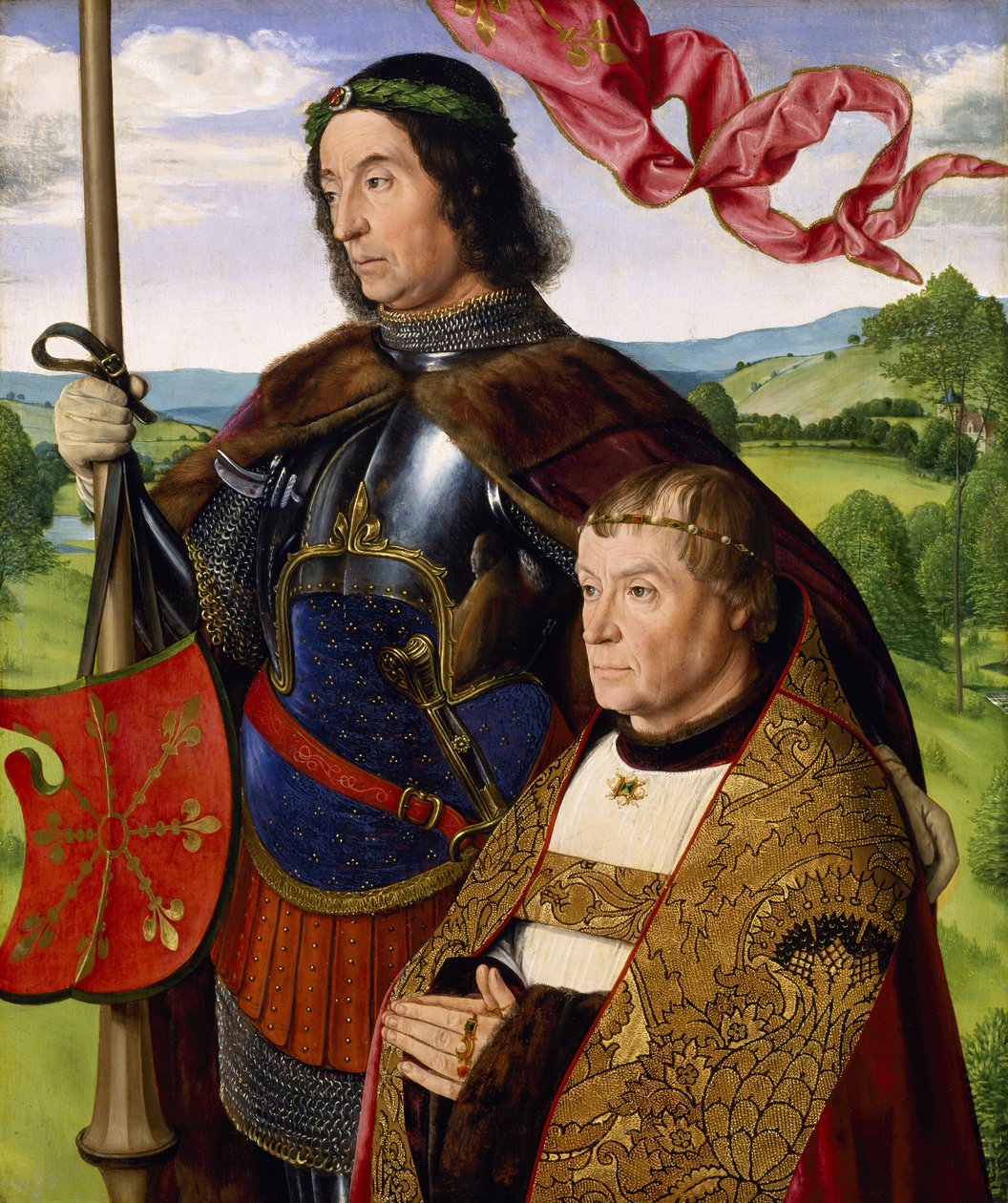 Saint Maurice (ou Saint Victor) avec un donateur, vers 1500-05 - (fl.c.1483-c.1529) Master of Moulins