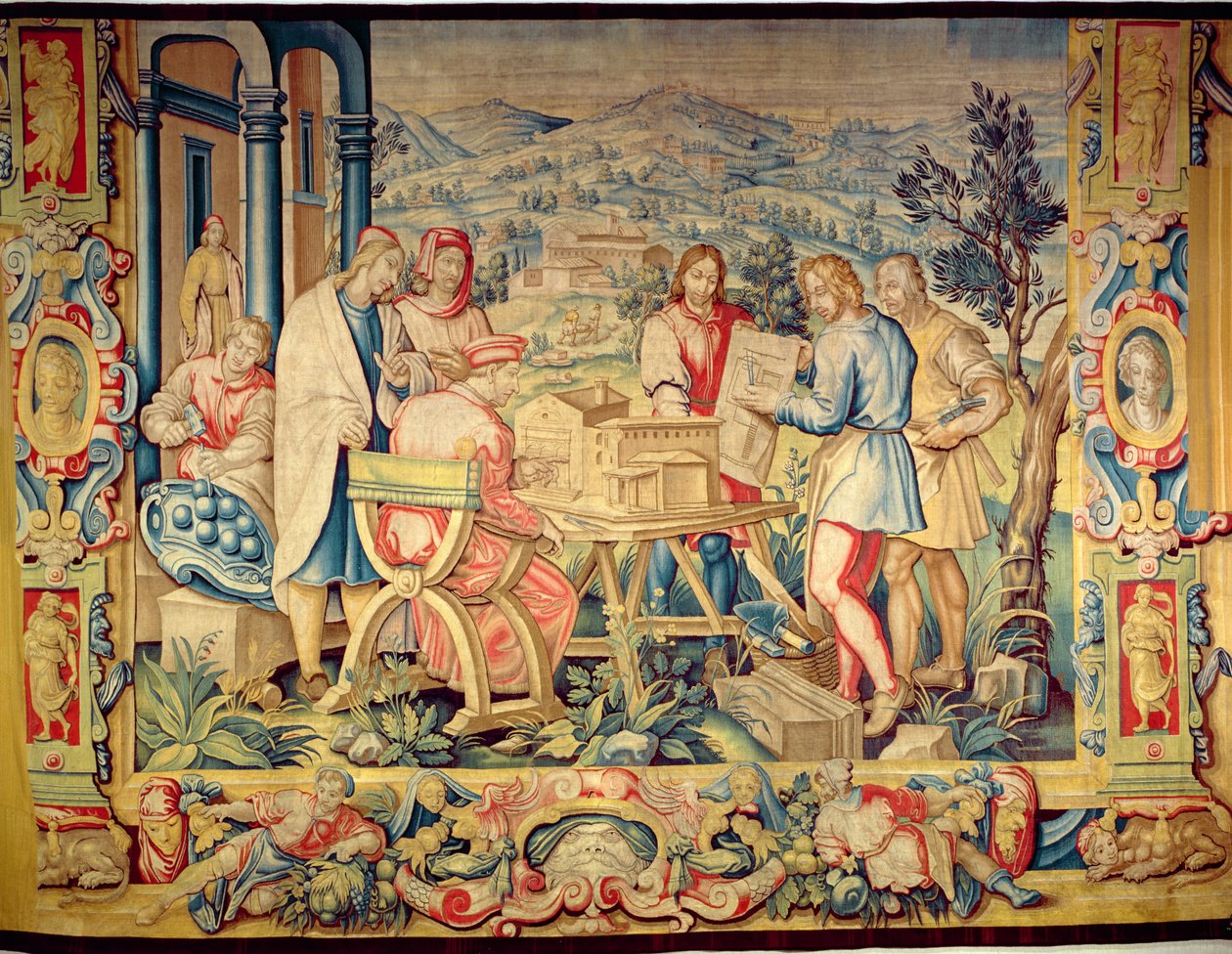 Cosimo il Vecchio (1389-1464) inspectant le modèle de la Badia Fiesolana par Benedetto di Michele Squilli (fl.1555-88) vers 1560s - Unknown
