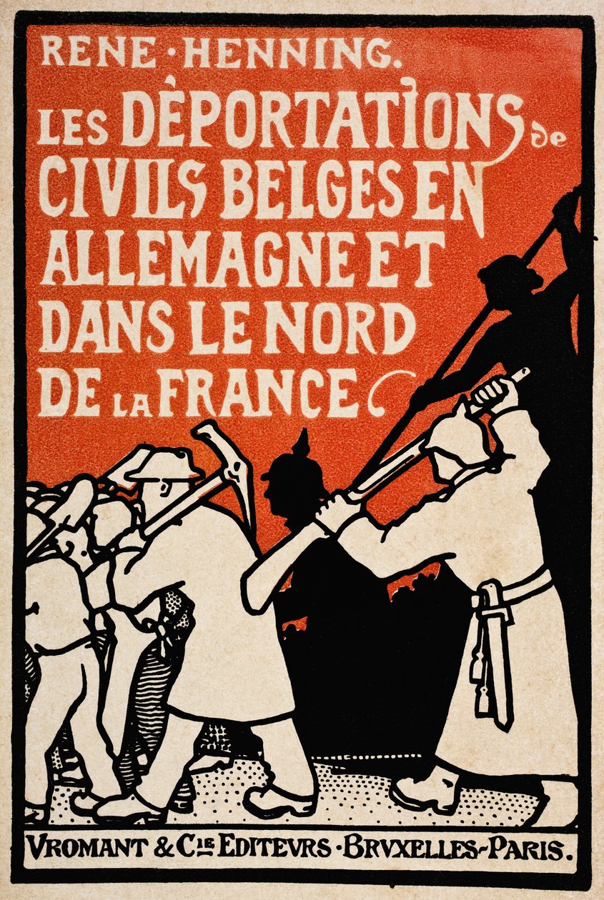 Couverture de Les Déportations de Civils Belges en Allemagne et Dans le Nord de la France par René Henning, publié par Vromant et Cie, Bruxelles-Paris, 1919 - Unknown