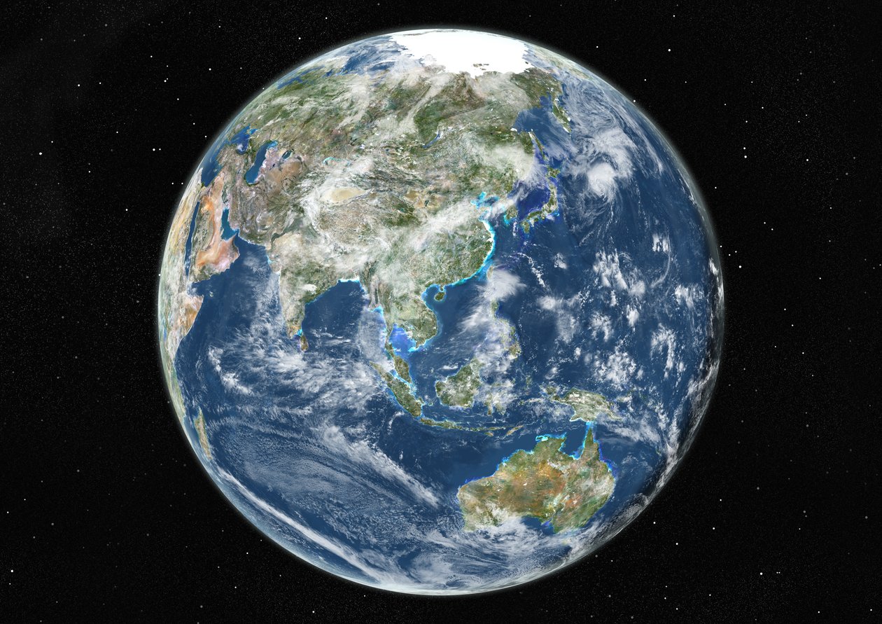 Globe centré sur l