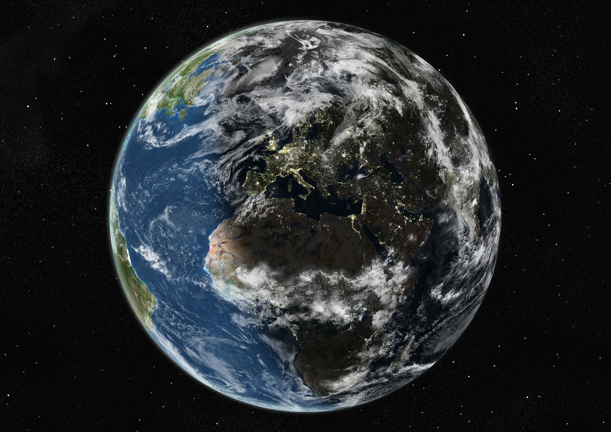 Globe centré sur l