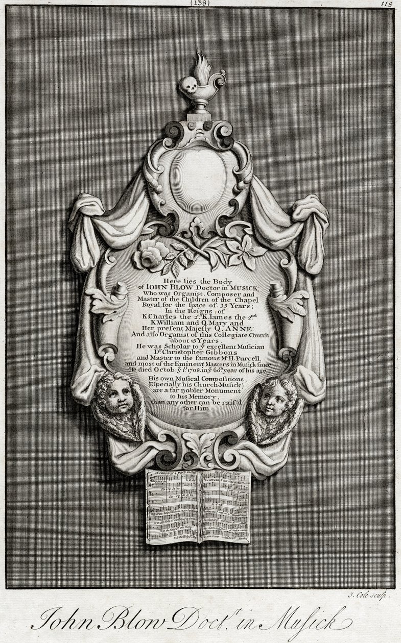 Mémorial de John Blow, Abbaye de Westminster - Unknown