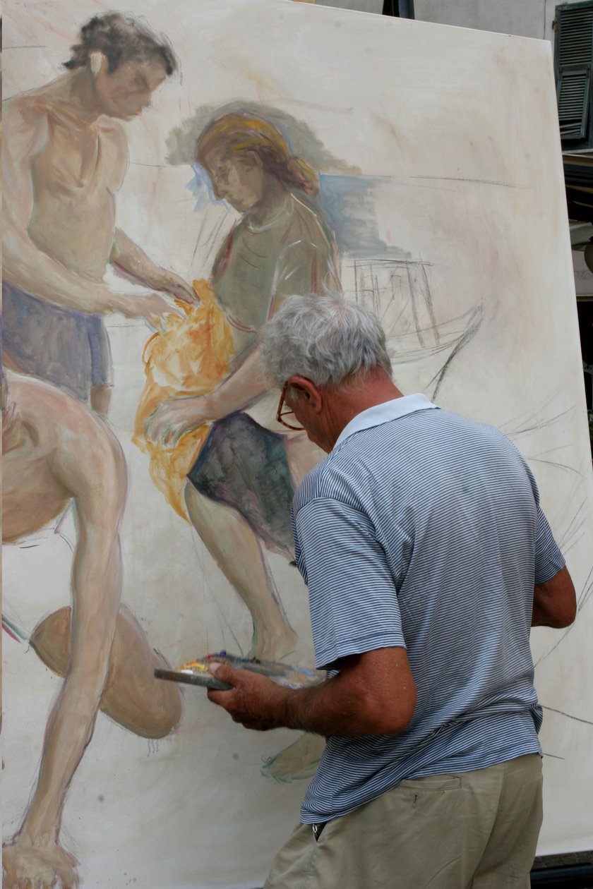 Peintre au travail, La Soffitta nella Strada, Foire antiquaire d