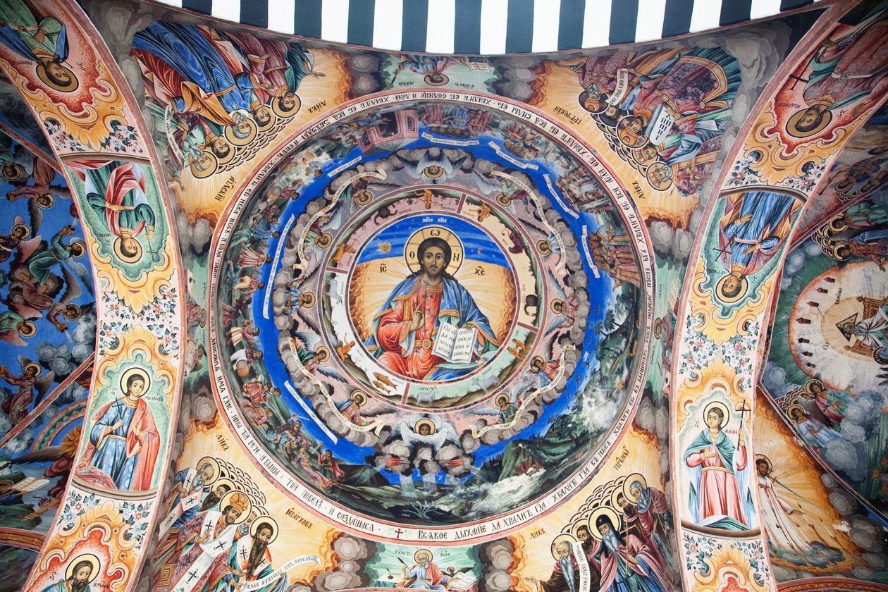 Peintures de Zahari Zograf sur les murs extérieurs du monastère de Rila - Unknown
