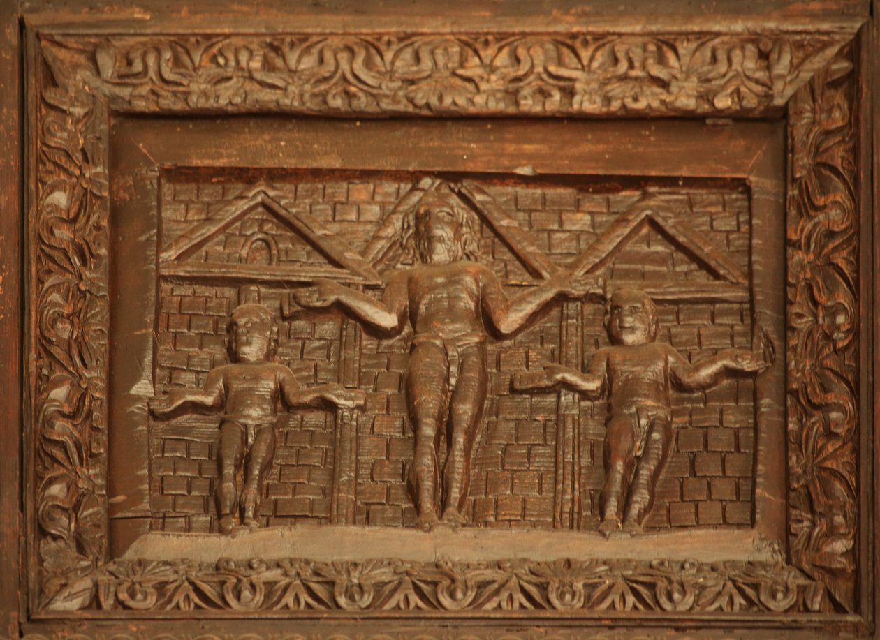 Panneau de la porte du 5ème siècle : la Crucifixion Orans - Unknown